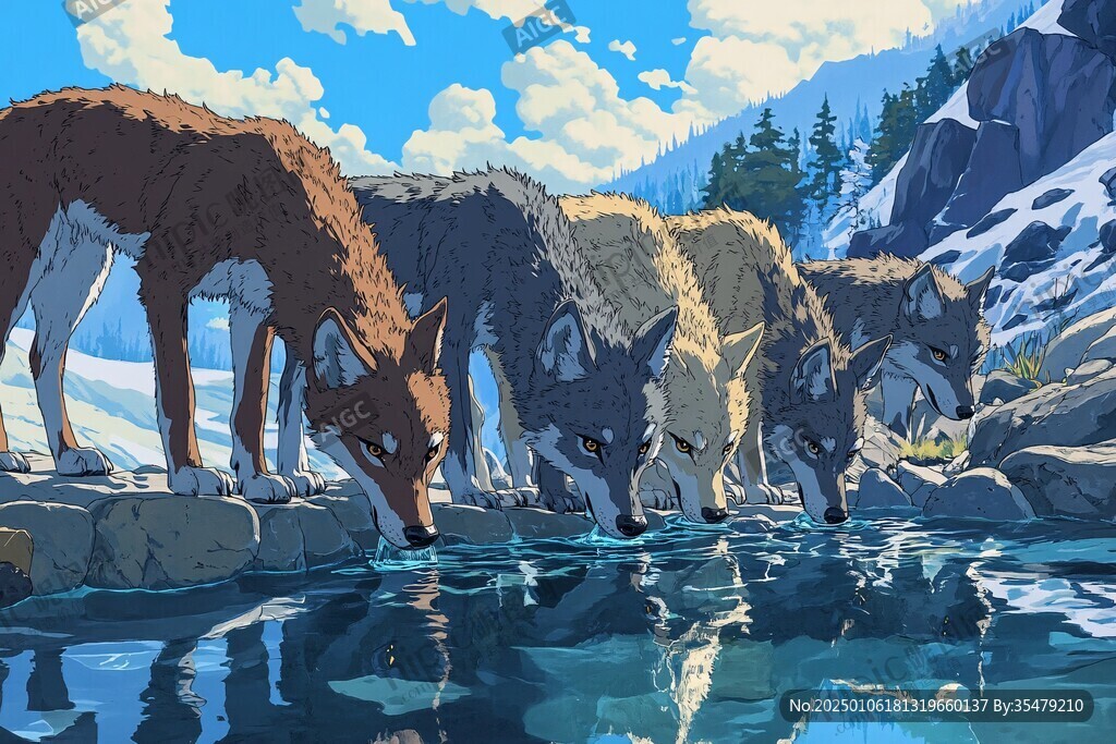 狼包装插画