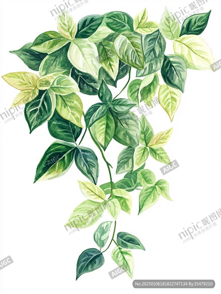 手绘绿植插画
