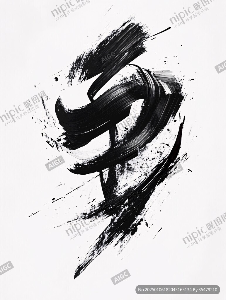 抽象水墨一字