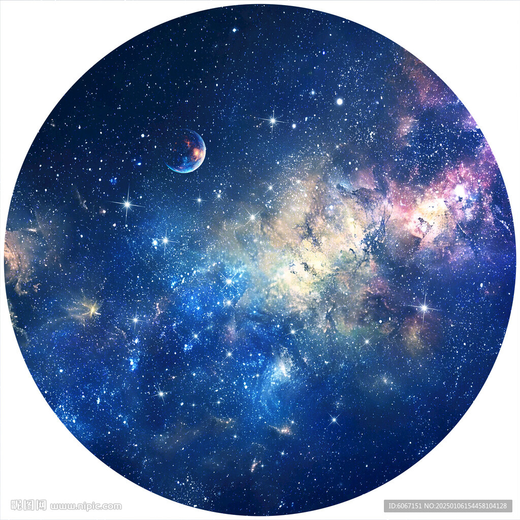 圆形星空宇宙背景天花软膜