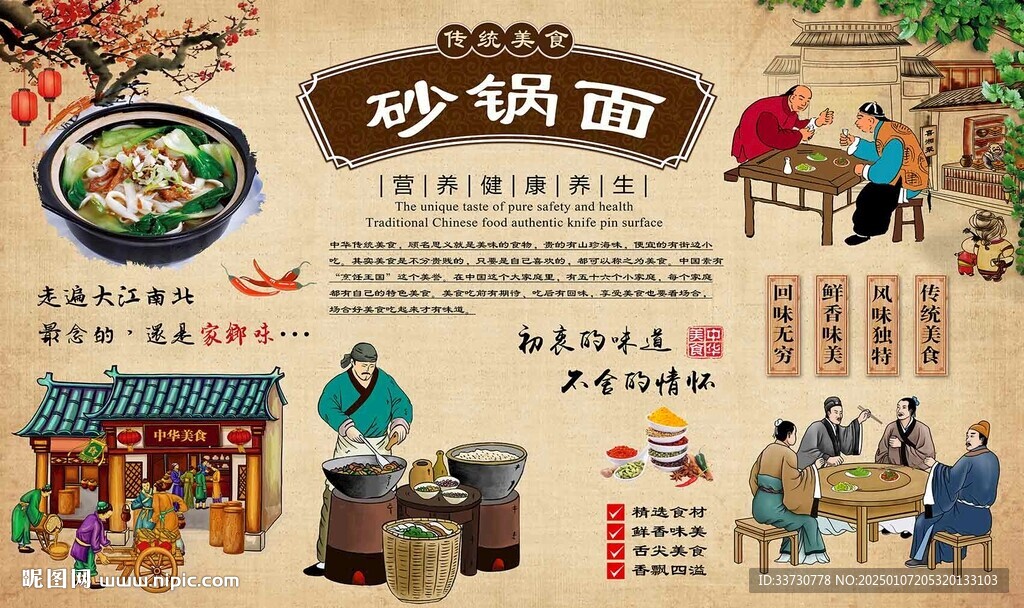 砂锅面