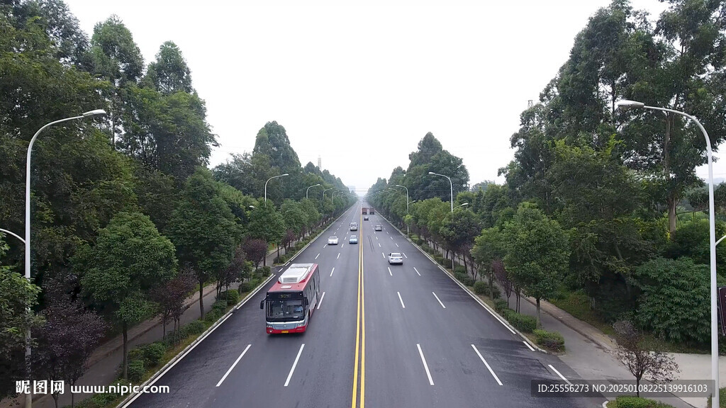 乡镇公路航拍素材4K