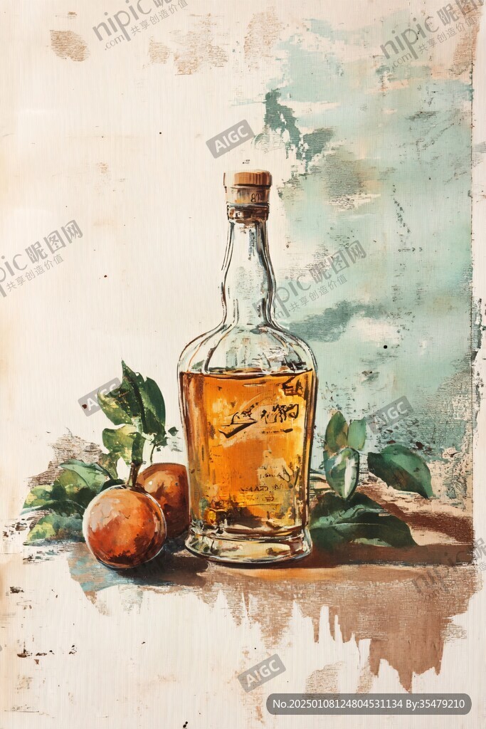 洋酒油画