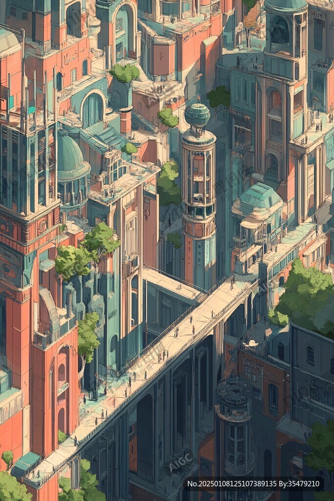 建筑群插画
