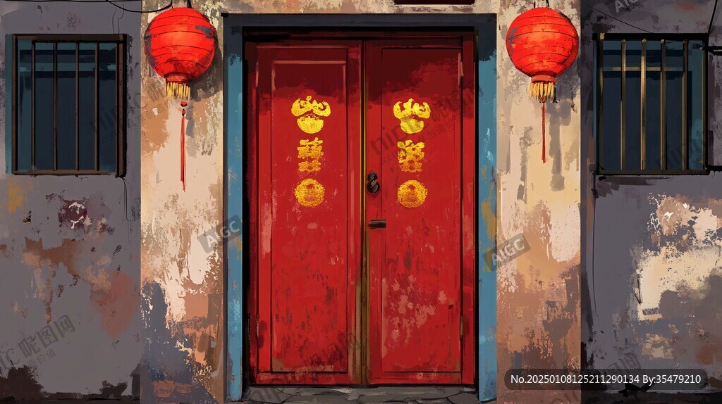 门插画