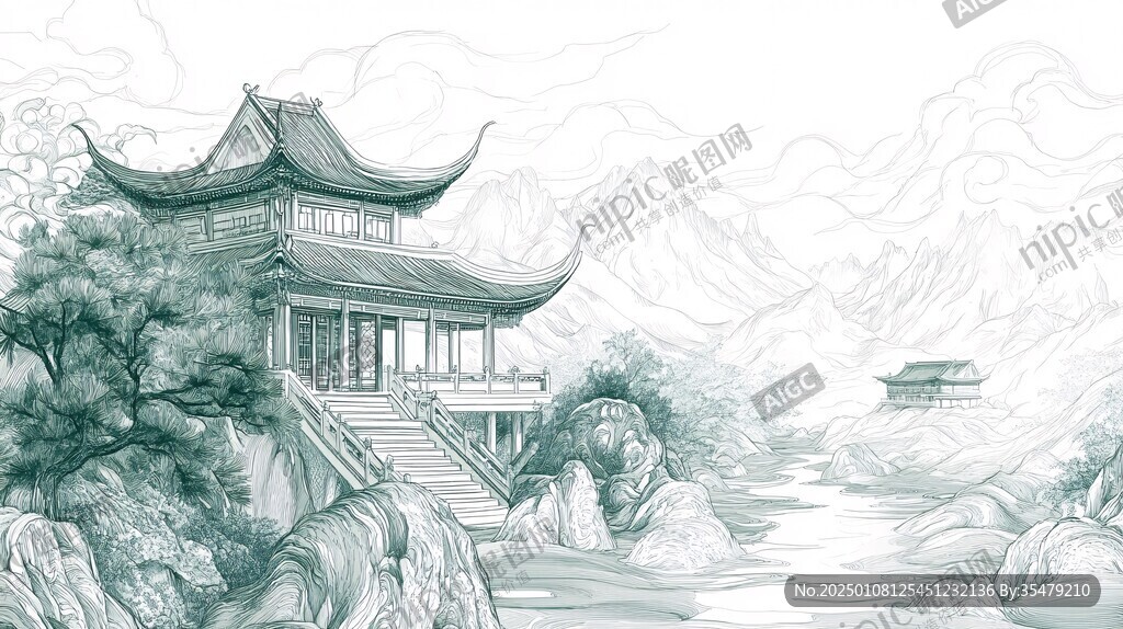 爱晚亭插画