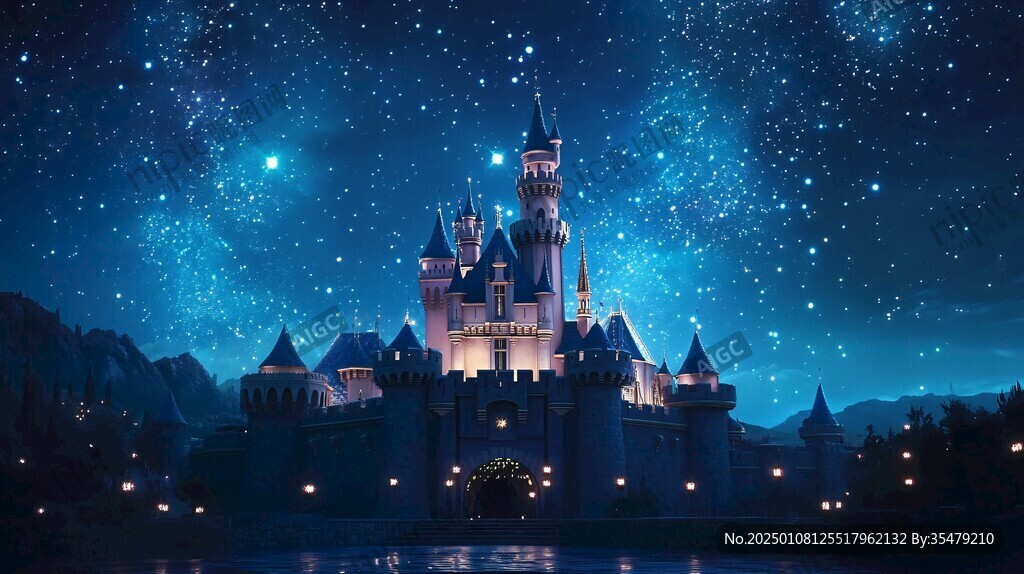 奇幻城堡夜景