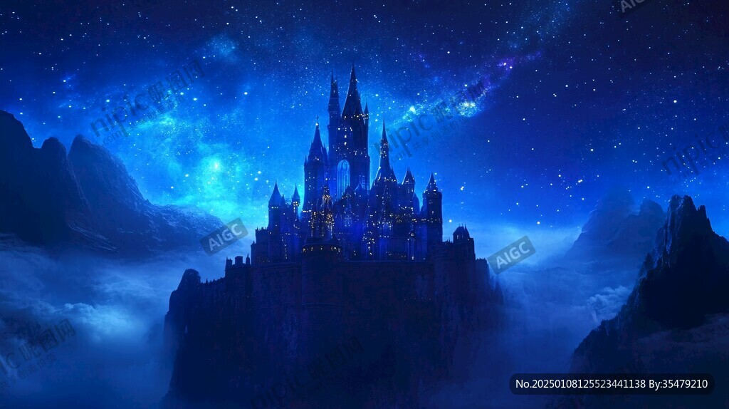 奇幻城堡夜景