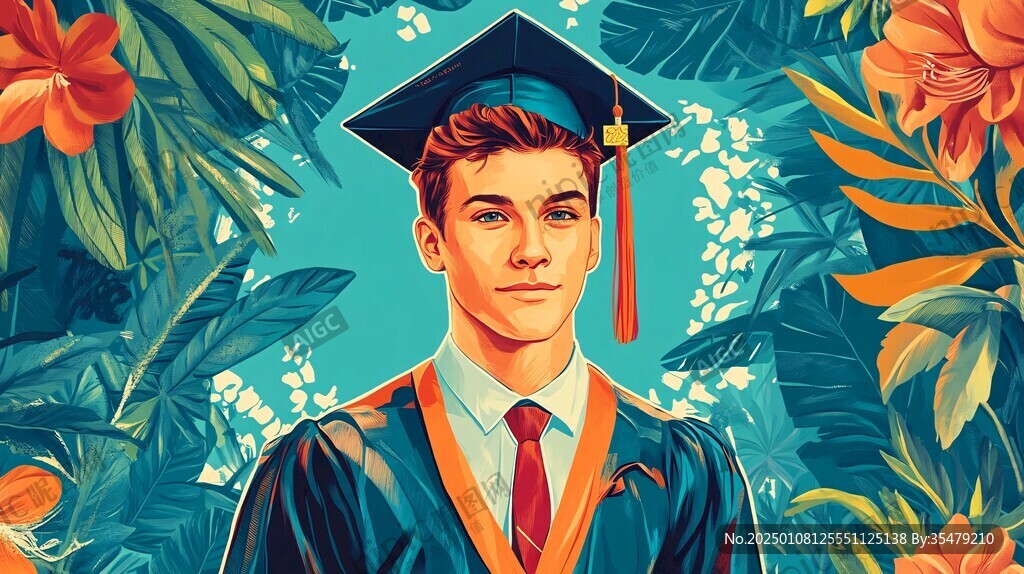 学士插画