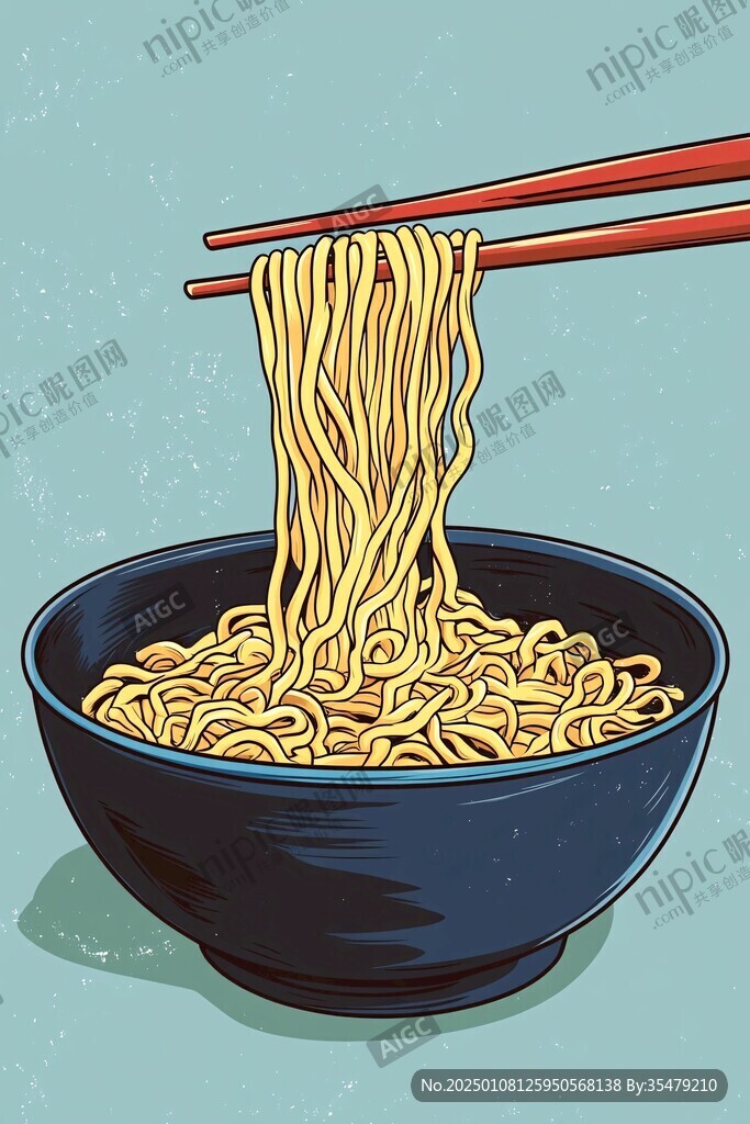 一碗面插画
