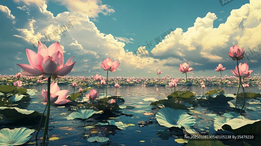 3d荷花背景