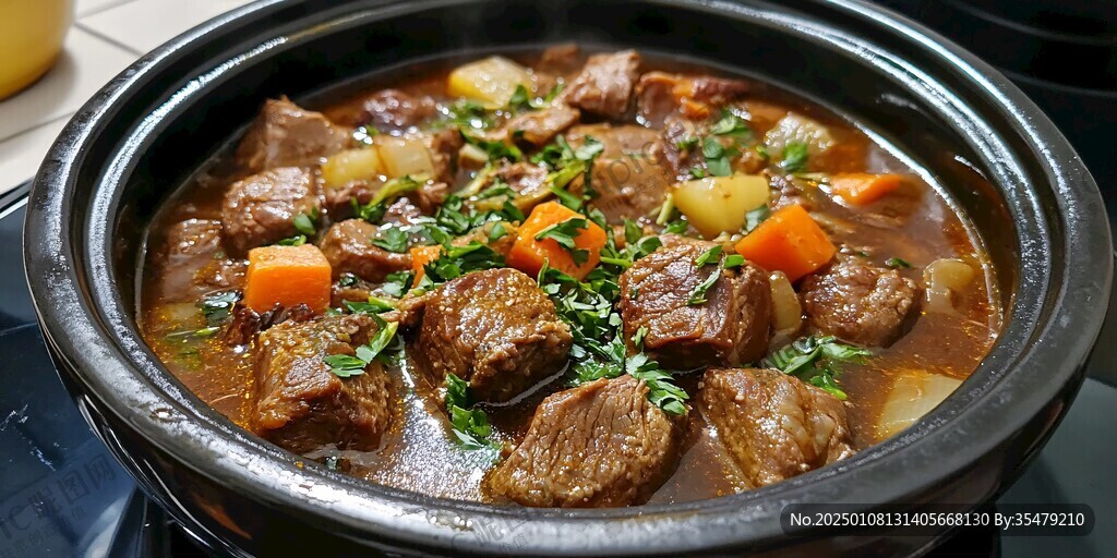 黄焖牛肉特写