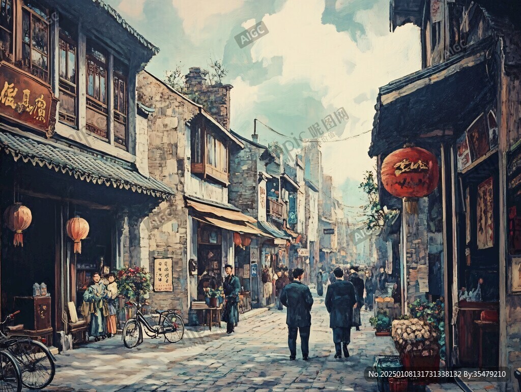 古街插画
