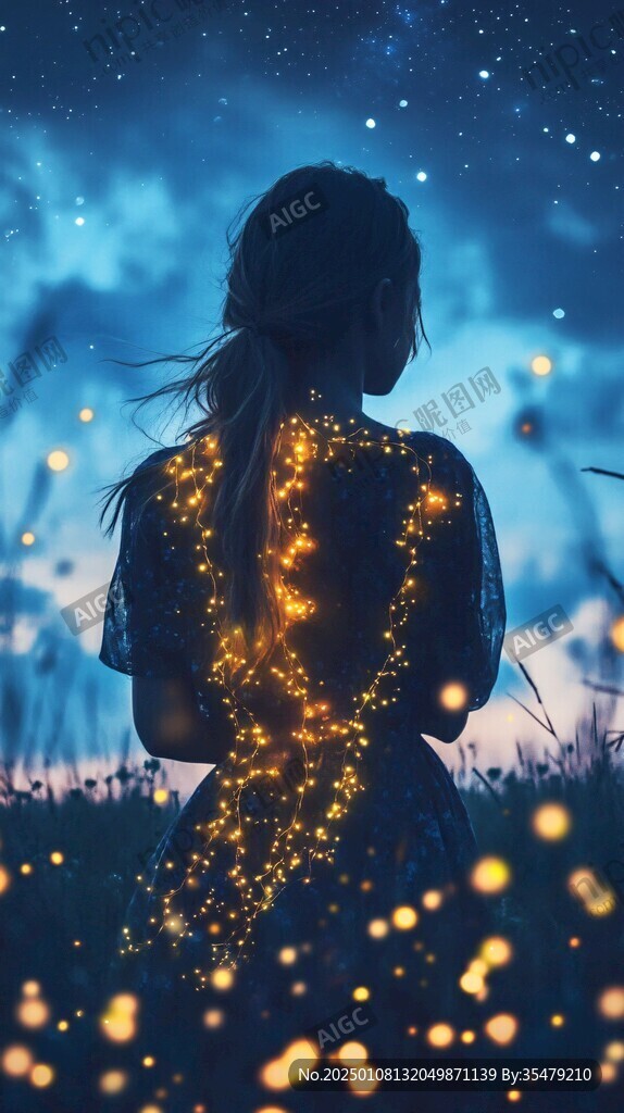 星辰大海女孩背影