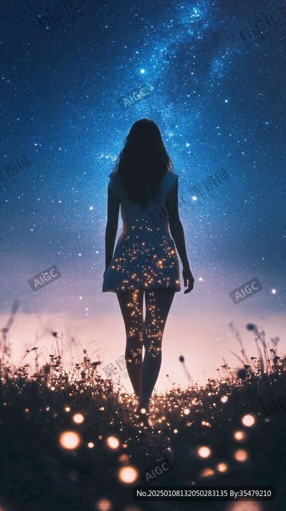 星辰大海女孩背影