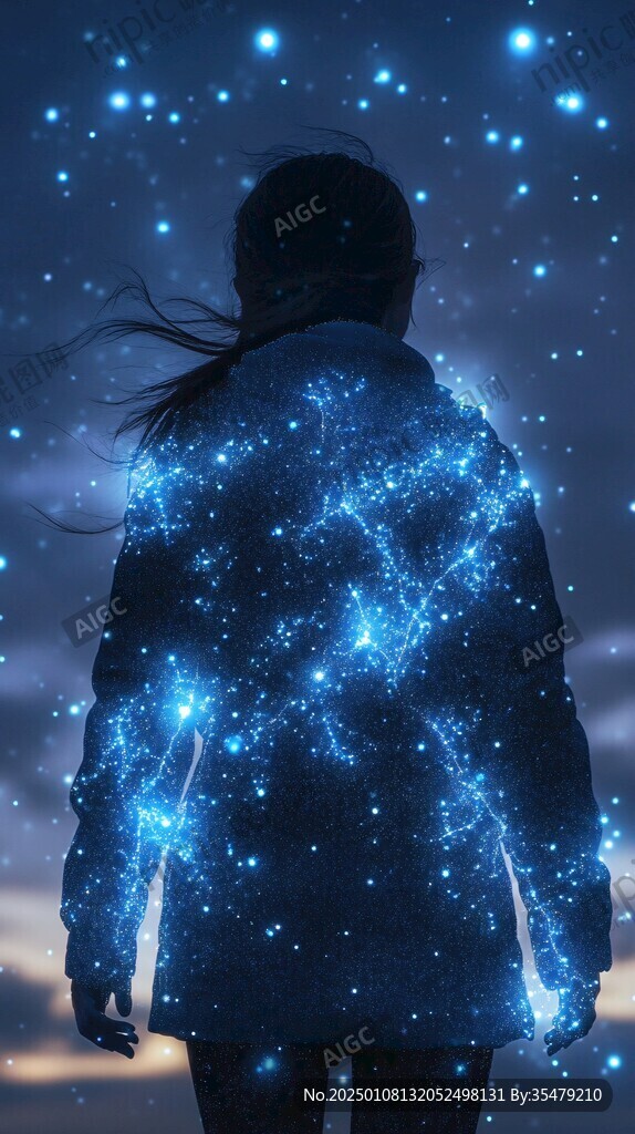 星辰大海女孩背影