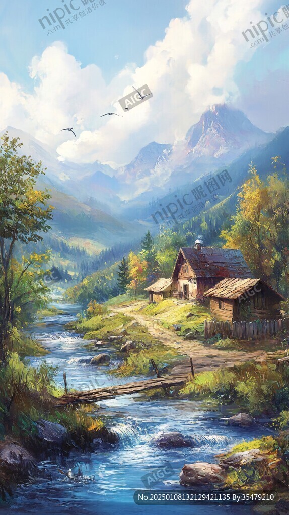 风景厚涂