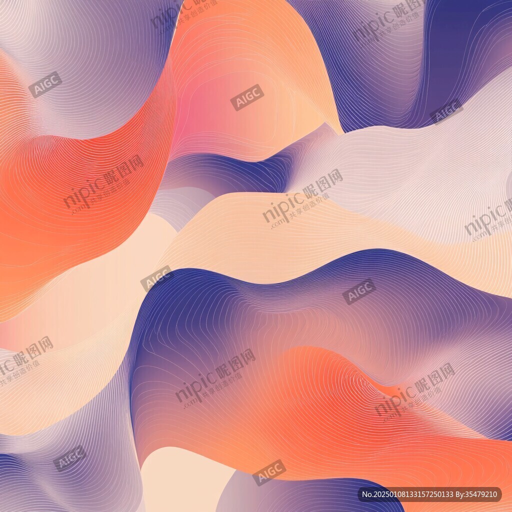 简洁大气拼色曲线纹理