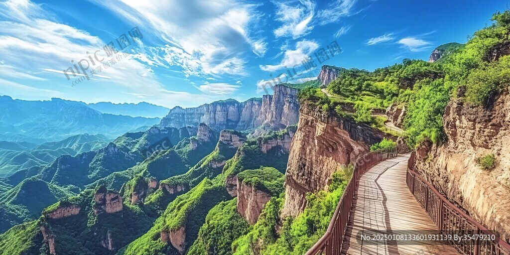 旅游景点太行山全景