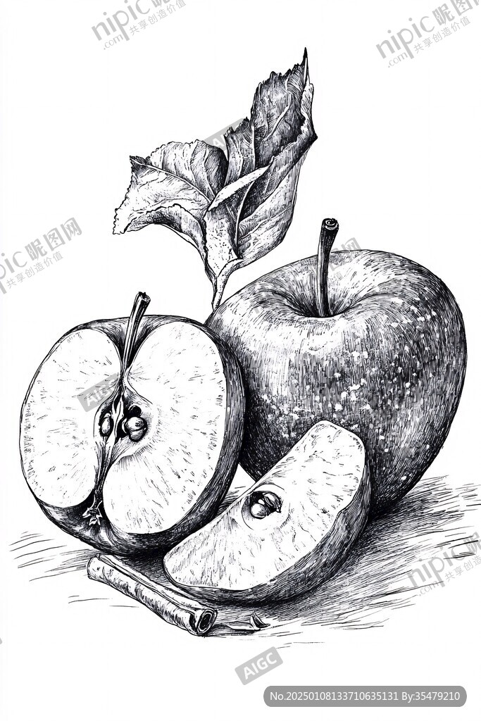 水果素描画