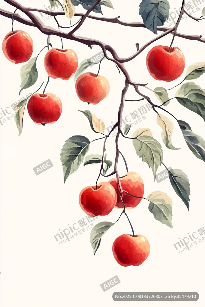 枸杞林插画