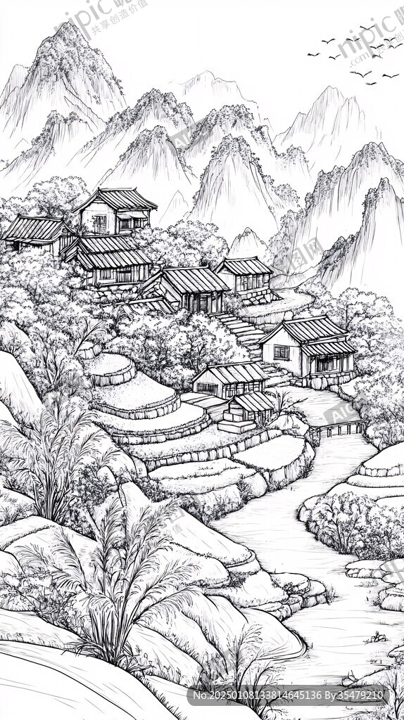 避暑山庄线描