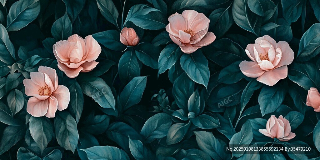 植物背景扁平插画