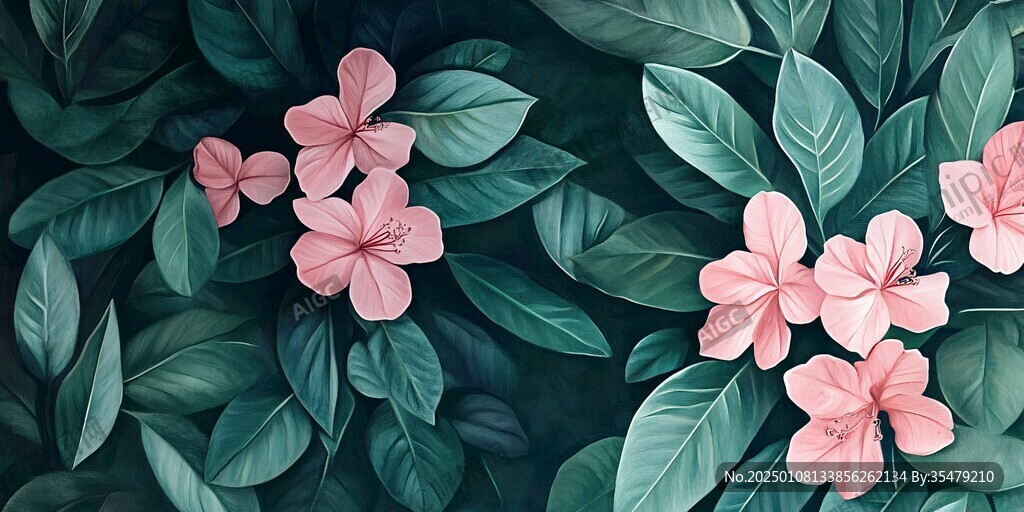 植物背景扁平插画