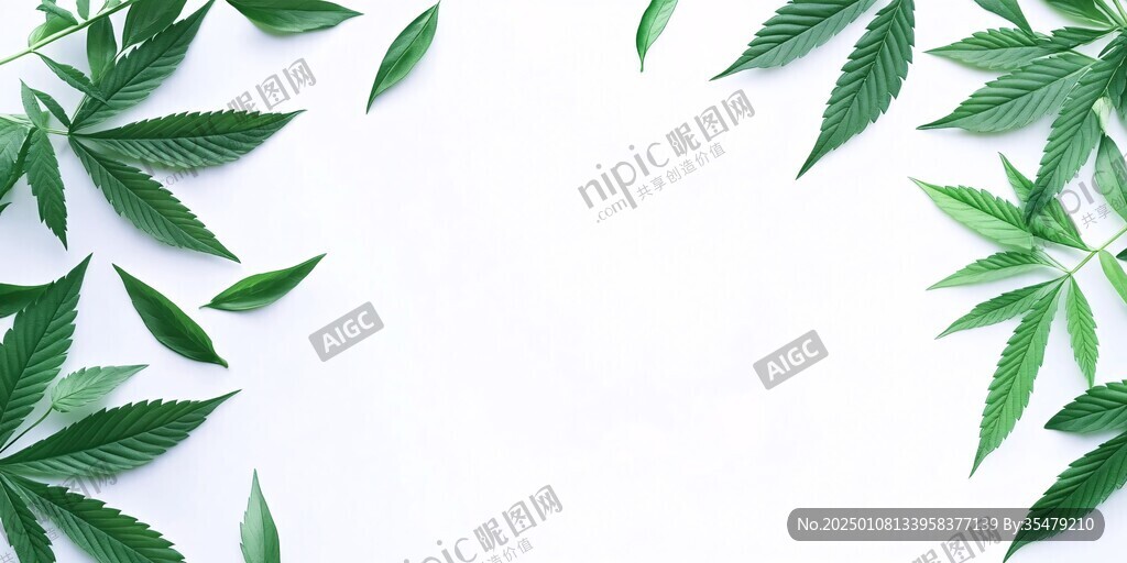绿叶留白背景