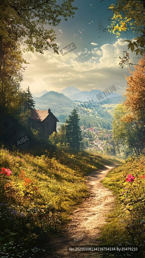 唯美山村风景