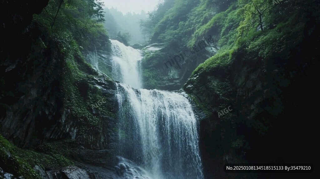 自然风景飞瀑