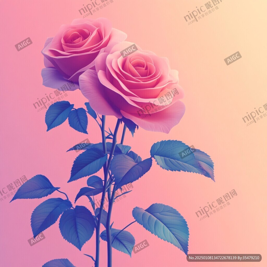 渐变色玫瑰花