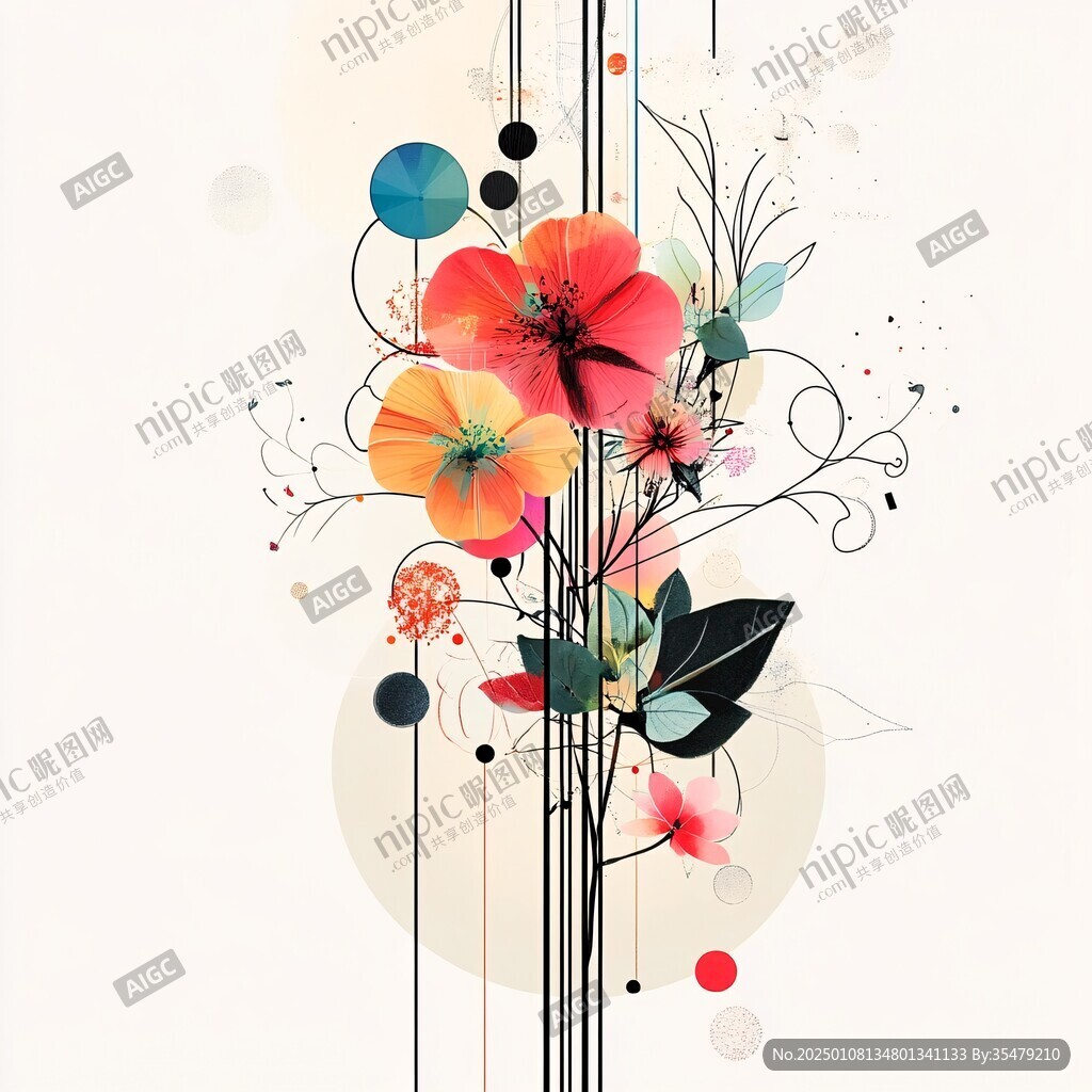 现代花朵抽象