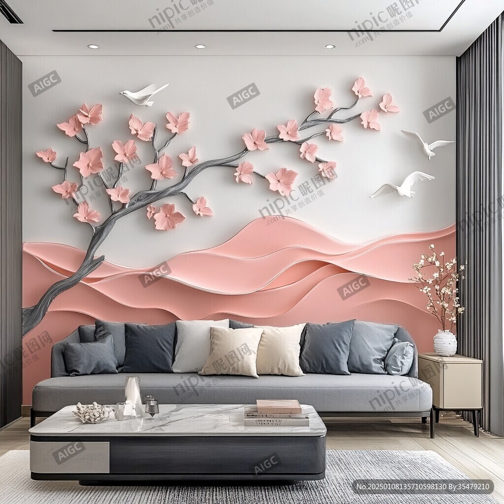 梅壁画墙纸