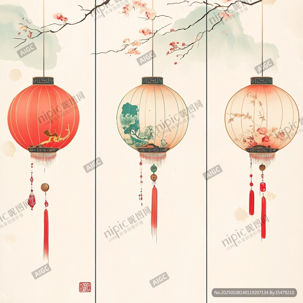 灯笼装饰画