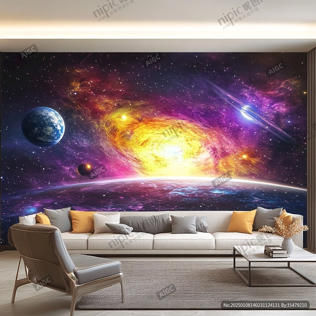 3d宇宙壁画