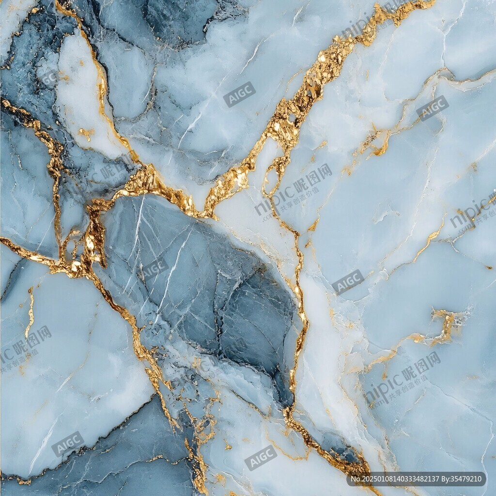 蓝底金线大理石
