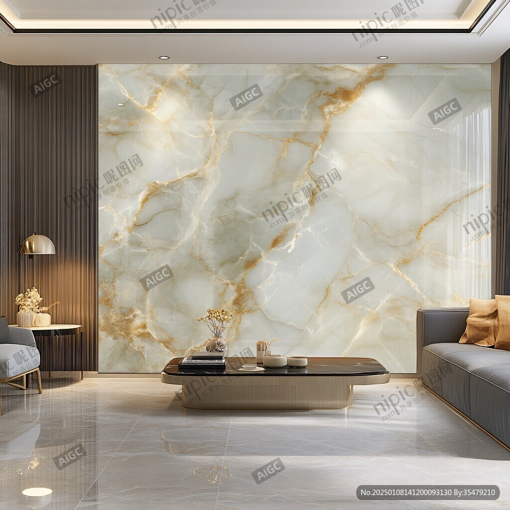 金色大理石瓷砖背景墙