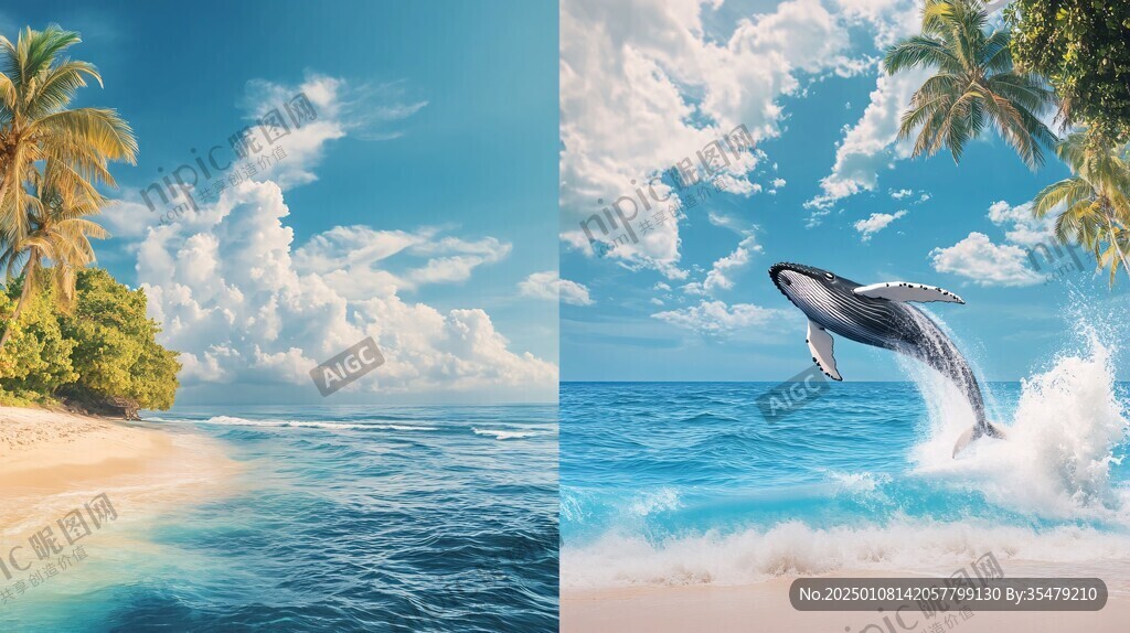 3d海豚卡通壁画