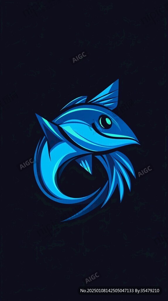 鱼渐变logo