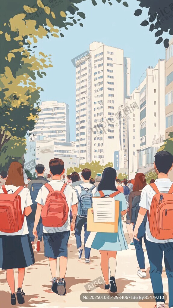 青春校园插画