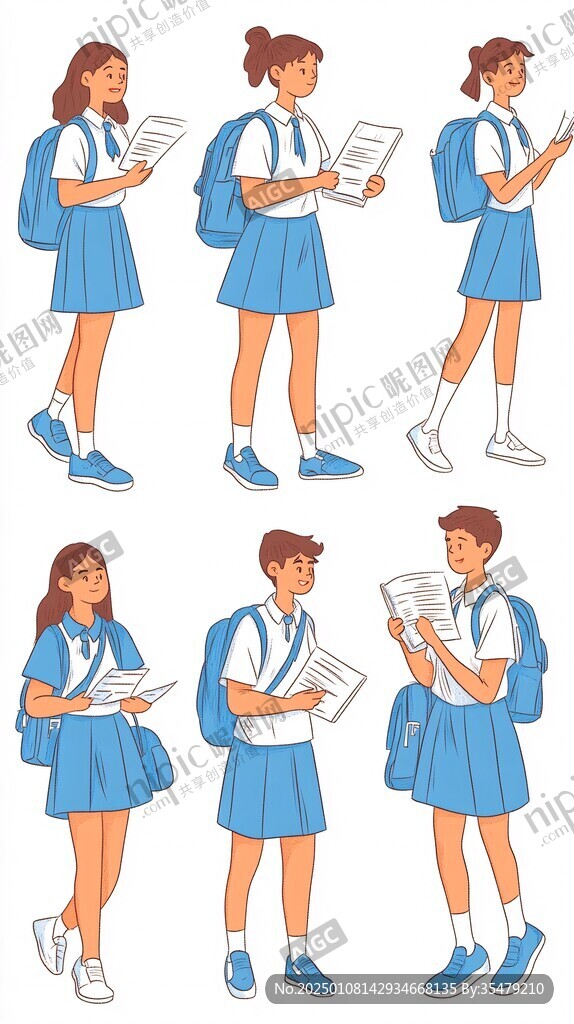 中学生人物素材