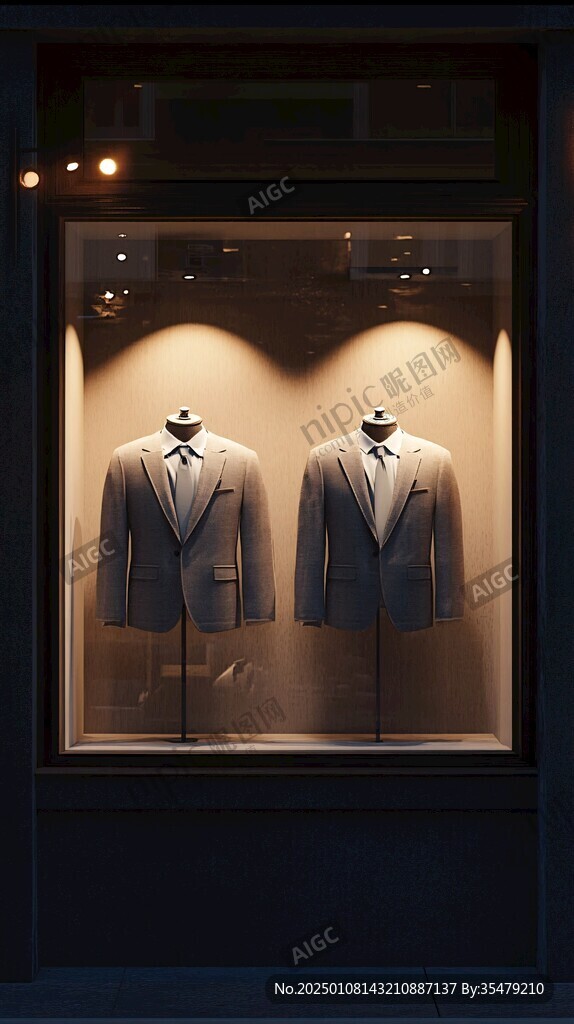 西装店橱窗展示