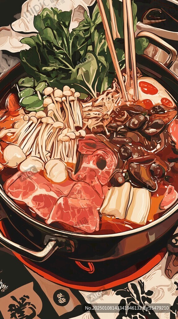 插画火锅