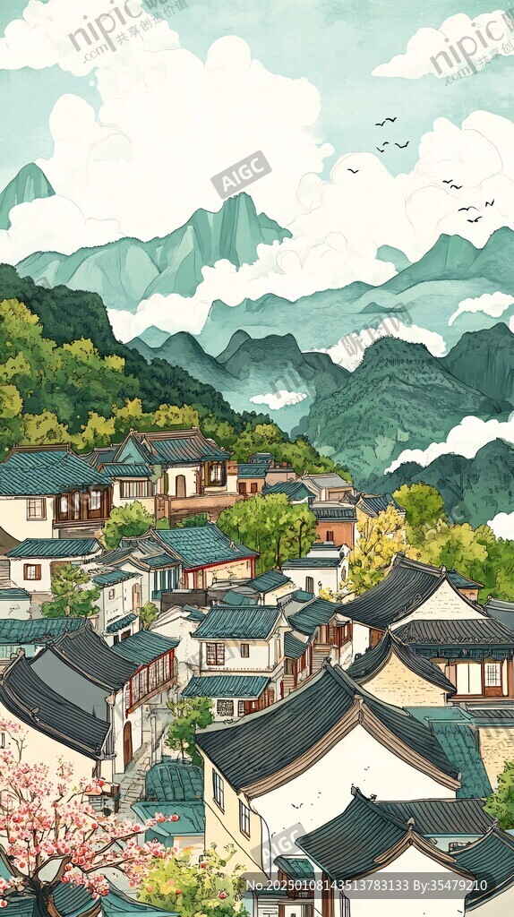 纳西族城市插画