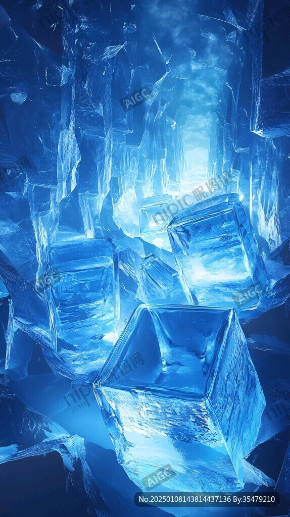 酷炫蓝水晶立体背景