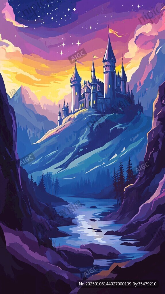 梦幻城堡插画