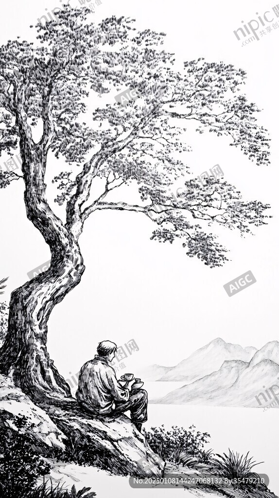 独坐图