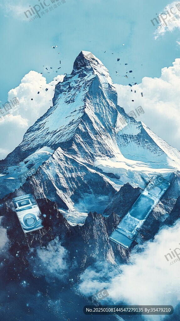 手绘山闪屏