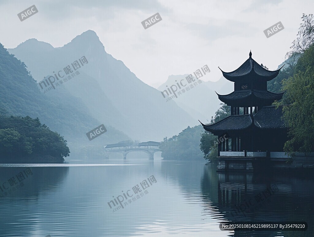 山水双亭